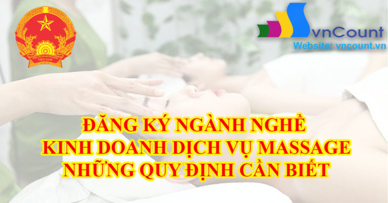 Điều kiện đăng ký ngành nghề kinh doanh dịch vụ xoa bóp massage